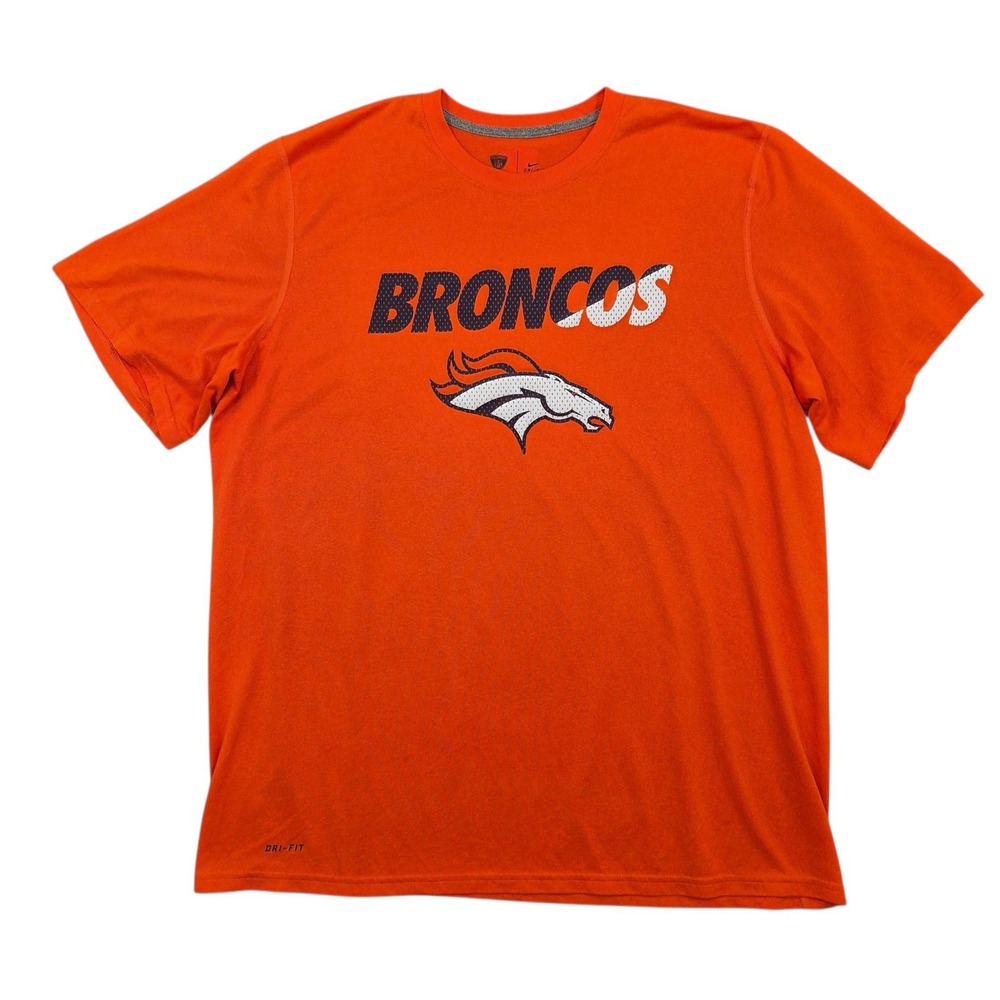 Nike NFL Training Denver Broncos Dri-FIT Orange Graphic T-Shirt Mens XXL